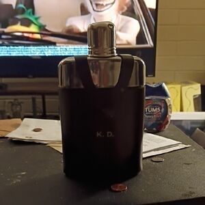 Black and Silver Flask with Initials